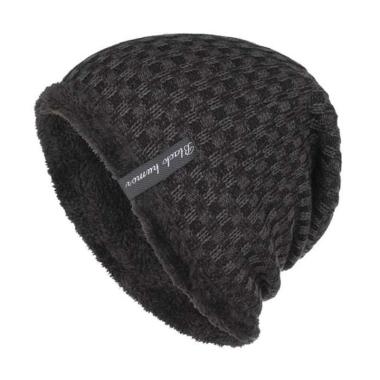 Topi kupluk RICK - beanie topi musim dingin winter caps topi pria One Size BLACK