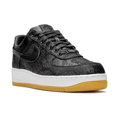 NIKE Air Force 1 Fragment Clot Black Slik Sepatu Sneakers Pria 9.5 Hitam