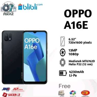 OPPO A16e (RAM 3GB & INTERNAL 32GB) GARANSI RESMI OPPO INDONESIA HITAM