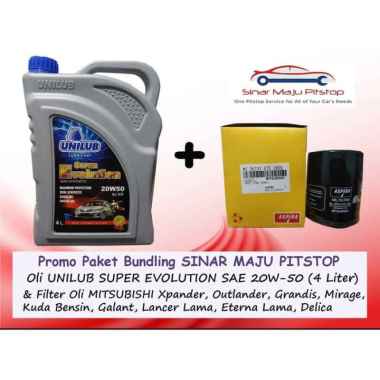 Unilub Super 20W-50 Paket Oli with Filter Oli Mitsubishi Kuda Bensin & Mitsubishi Galant [Set Bundle