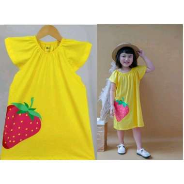 Dress Anak Smilee Fruit Mix Warna Size 1-5 Tahun - Dress Anak Perempuan Baju Dress Motif Lucu Daster
