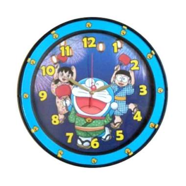 Esa Karakter Hello Kitty Doraemon Jam Dinding Anak [33 cm] + Free Baterai - #Pink