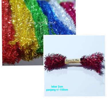 Slinger Natal Kecil Tinsel Rumbai Hiasan Parcel Garlan warna Silver