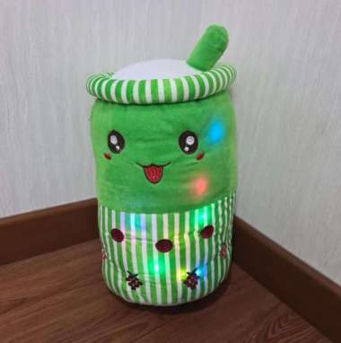 Boneka Boba Jumbo LED Viral Boba Doll Minuman Boba Milk Tea - JUMBO JUMBO - HIJAU