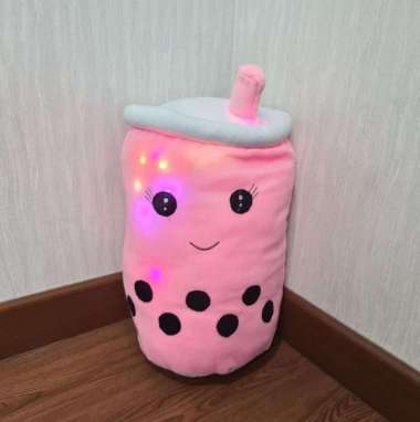 Boneka Boba Jumbo LED Viral Boba Doll Minuman Boba Milk Tea - JUMBO JUMBO - PINK