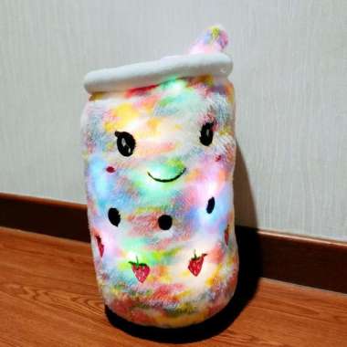 Boneka Boba Jumbo LED Viral Boba Doll Minuman Boba Milk Tea - JUMBO JUMBO - RAINBOW