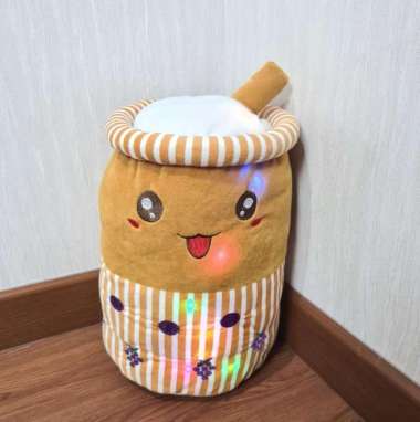 Boneka Boba Jumbo LED Viral Boba Doll Minuman Boba Milk Tea - JUMBO JUMBO - COKLAT