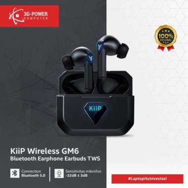 KiiP Wireless GM6 Bluetooth Earphone Earbuds TWS Gaming LOW LATENCY White