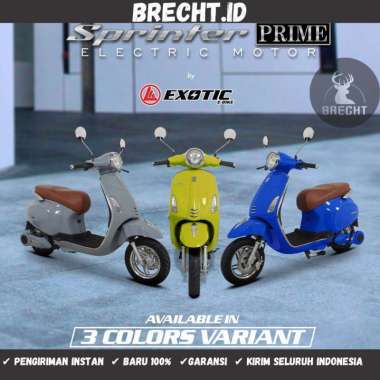 Motor Listrik Exotic Sprinter Prime Scooter Matic Model Vespa biru