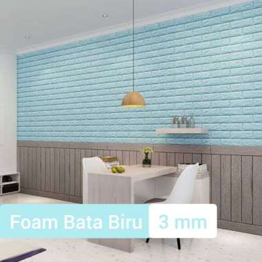 [Putih & Warna] 3D Brick Foam Bata Putih Warna Krem Cream Biru Hijau Ijo Kuning Abu Silver Timbul Ke