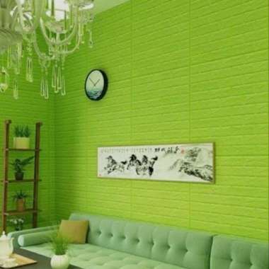 [Putih & Warna] 3D Brick Foam Bata Putih Warna Krem Cream Biru Hijau Ijo Kuning Abu Silver Timbul Ke