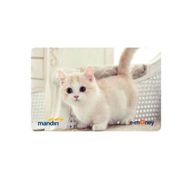 Kartu EMONEY MANDIRI Kucing Putih Lucu Cat cute Hewan Animal Kartu Etoll e toll E Money E-money Winl