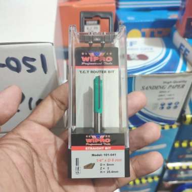 Wipro Mata Router Trimmer Straight Bit 1/4 x 8mm Double Blade