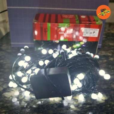 LAMPU NATAL 100 LED- Lampu Pohon Natal DISKON 20% Putih