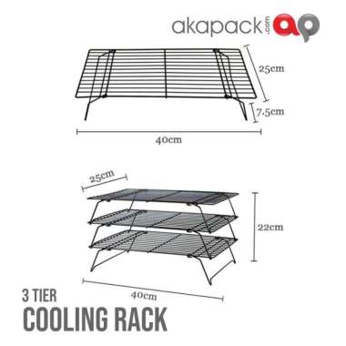 Rak Pendingin Kue Susun 3 Tier Cooling Rack Stackable