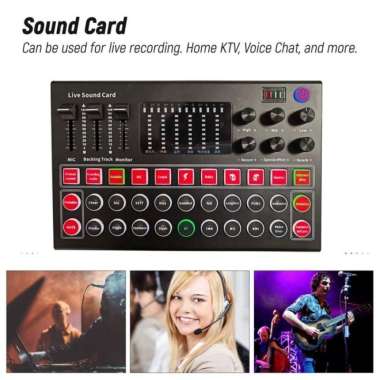 M9 Mixer USB Sound Card Live Broadcast Recording Effect Bluetooth