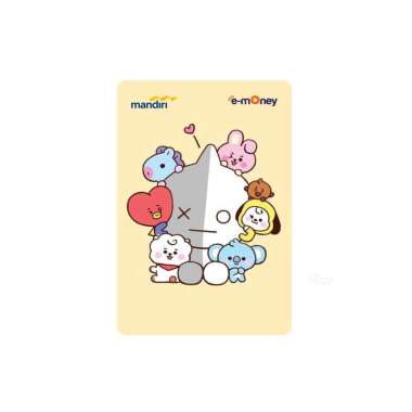 Kartu EMONEY MANDIRI BT21 Van, Rj, Koya, Chimmy Kartun Anime Kartu Etoll e toll E Money E-money Winl