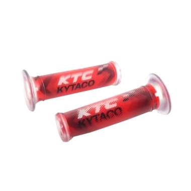 READY - KTC KYTACO Handgrip Transparan Model GRP 1901 - Hand Grip Stang Sepeda Motor merah