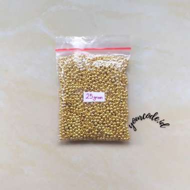 MANIK MANIK SPACER BULAT BAHAN LOGAM 25 GRAM 12/0 GOLD MANIK MONTE MOTE 25 gram