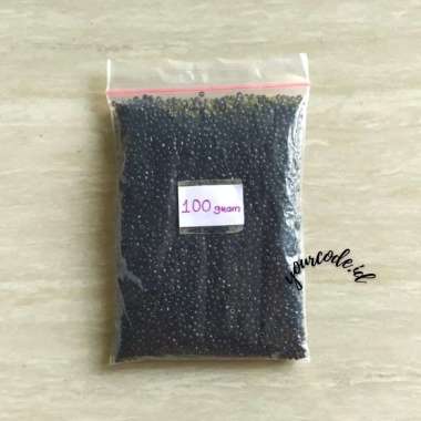 MOTE PASIR / MOTE MANIK PAYET 12/0 2MM / MANIK PELANGI 100 gram Hitam