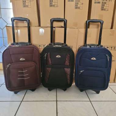 Koper 16 Inch Polo Import Alternatif Koper President Navy Club Kanvas warna Cokelat