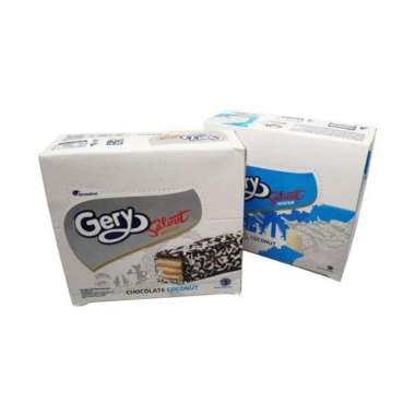 Wafer Gery salut tabur kelapa coklat dan kelapa ( 1 box isi 12 ) wafer enak dan murah Rasa Kelapa