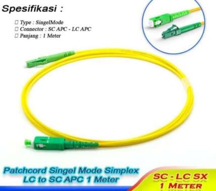 Patchcord Fiber Optik Simplex SC APC - LC APC Panjang 1 Meter