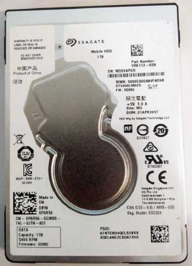 Seagate Internal HDD 1TB / HDD LAPTOP 2.5"/NOTEBOOK 2.5