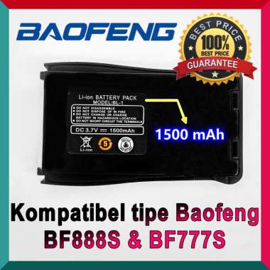 BATERAI HT BAOFENG BF888S BF888 888S BF777 1500mAh Terlaris hitam