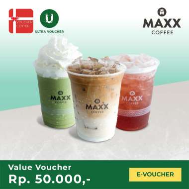 [PROMO] Voucher Digital Maxx Coffee Rp. 50.000 - Voucher Value