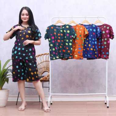 Setelan kulot standar ld.100 dada kancing bahan rayon. motif & warna acak XXL