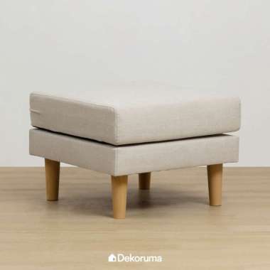 Dekoruma EITO Square Stool Kain / Kursi Sofa Kotak Kain Minimalis Kream