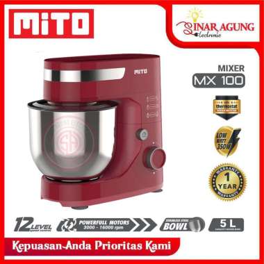 Jual Mito Stand Mixer 5 Liter Mx100 Mx 100 Mx 100 350watt Red Online September 2020 Blibli Com
