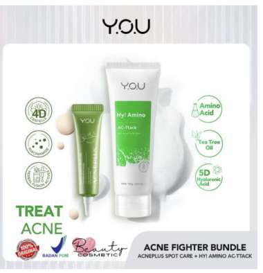 YOU Acne Plus Cica Herbs Derma Solution | ACNEPLUS Toner Spot Care Serum Moisturizer Pelembab Cleans