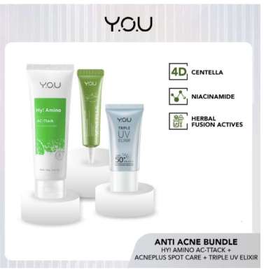YOU Acne Plus Cica Herbs Derma Solution | ACNEPLUS Toner Spot Care Serum Moisturizer Pelembab Cleans