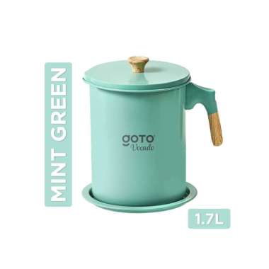 Goto Vocado Oil Pot Tempat Saringan Wadah Gelas Minyak Goreng Jelantah 1.7L MintGreen