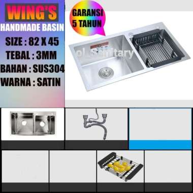 bak cuci piring murah bcp rak cuci piring wastafel cuci tangan WINGS8245SATIN POLOS