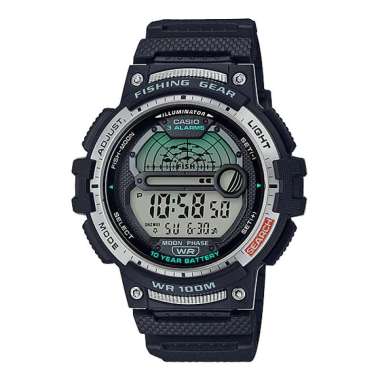 CASIO Outgear WS1250H Fishing Gear Sports Original Jam Tangan Pria Black Silver