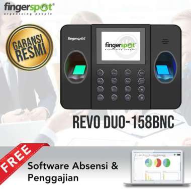 Mesin Absensi Fingerspot Revo Duo-158BNC (Dual Sensor,TCP/IP) - MURAH DAN BERGARANSI RESMI HITAM
