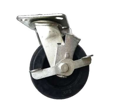 Roda Caster / Troly / Troli KARET 6 Inch Heavy Duty Rem ( Kunci ) DERSHENG Indonesia