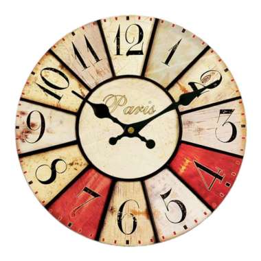 30cm Vintage Wooden Wall Clock Large Shabby Chic Rustic Home Room Decor #3 