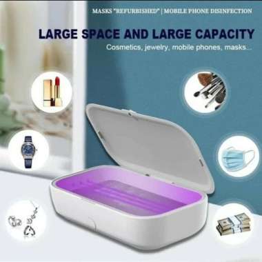 UV Sterilizer (Wireless dalam). Alat Steril Virus utk Masker, HP white