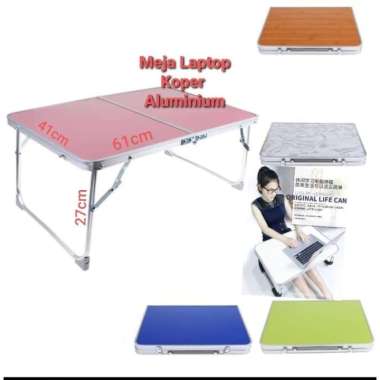 Free Ongkir Meja Kecil Aluminium Meja Mini Belajar Lipat Koper Meja Portable Koper Putih