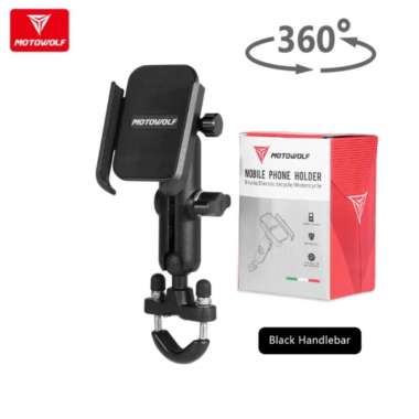 HP Holder Motor Motowolf v3 Holder Besi HP Spion Stang Almunium Alloy STANG Hitam