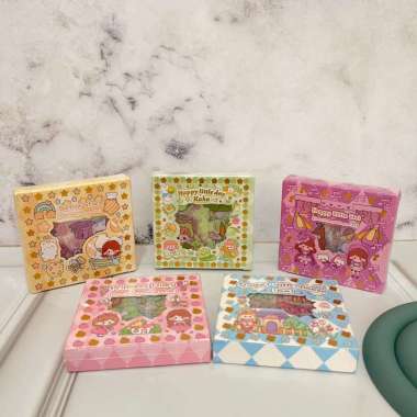 Sticker Box SENMU 100 lembar Mini - PINK UNGU BIRU HIJAU RANDOM - stiker boks 1 set lucu gambar cute