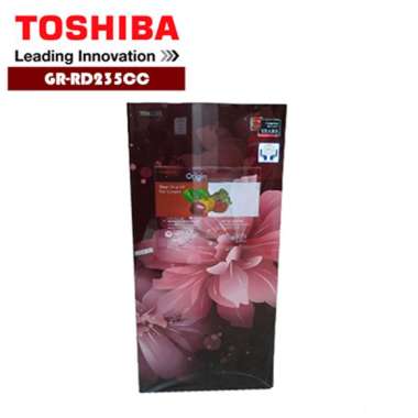 Toshiba GR-RD235CC-DMF New Kulkas 1 Pintu Motif Bunga - Merah Unit Only merah