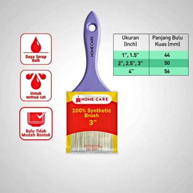 Kuas Cat Sintetis - Synthetic Brush home care - 4' multi color