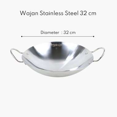 Wajan Stainless Steel - Kuali Stainless Steel - Wajan Harden - Wajan Anti Lengket - Wajan Golden Fly