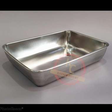 Nampan Tebal Stainless Steel 35cm / Baki / Loyang Stainless / Wadah SS