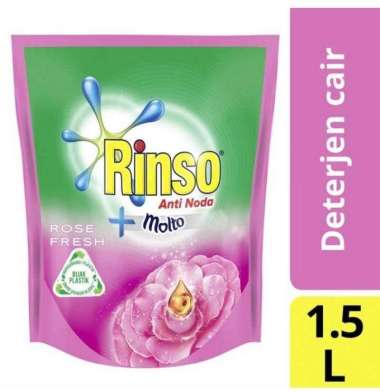 Promo Harga Rinso Liquid Detergent + Molto Pink Rose Fresh 1500 ml - Blibli